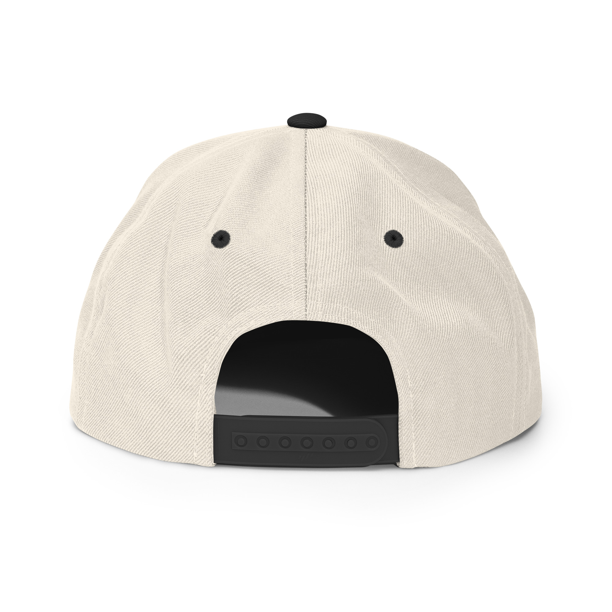 Tucson Junior Roadrunners Classic Snapback Hat in Natural/Black, back view