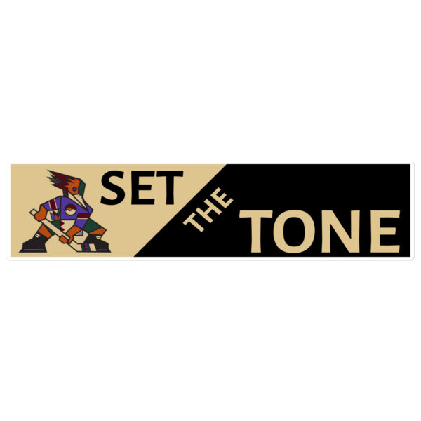Tucson Junior Roadrunners Set the Tone bumper sticker with Kachina Roadrunner, product view