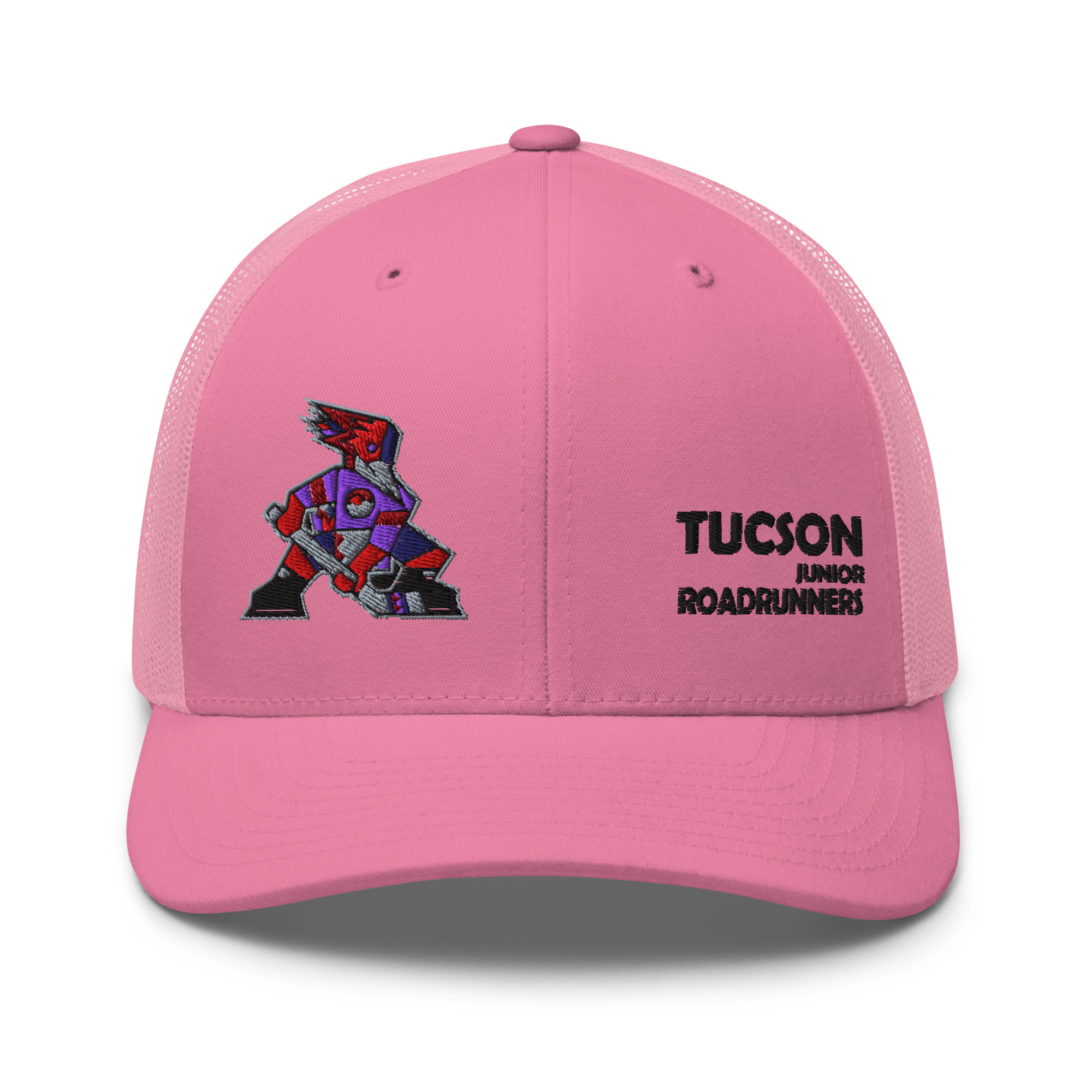 Tucson Junior Roadrunners Trucker Hat in Pink, front view