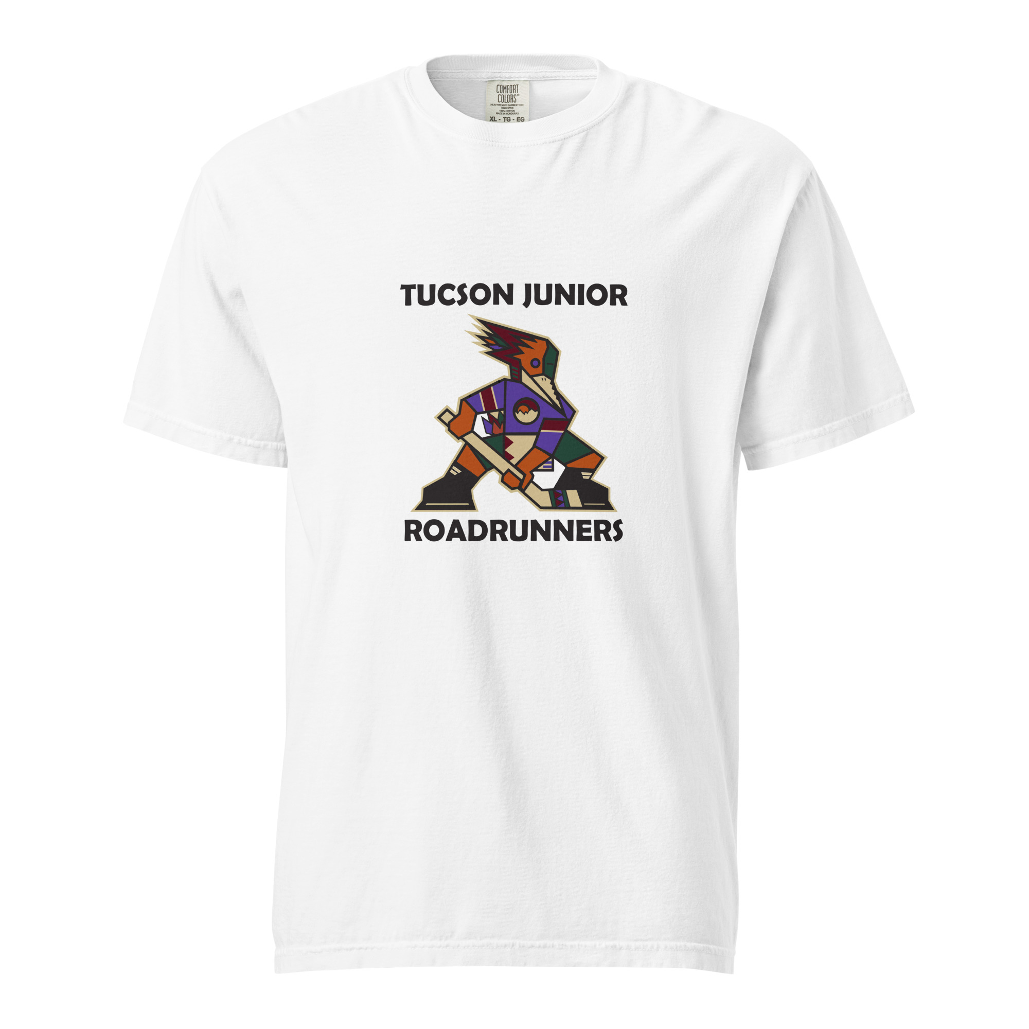 Tucson Junior Roadrunners Classic Tee in White, front view