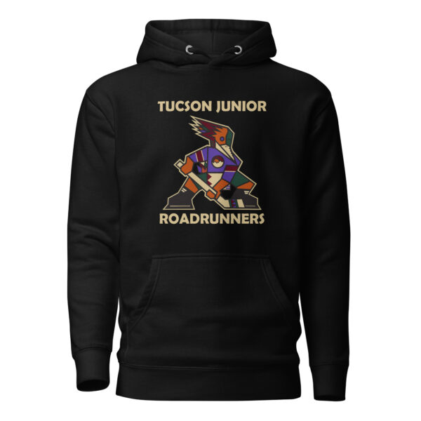 Tucson Junior Roadrunners Classic Pullover Hoodie in Black, front view