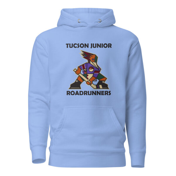Tucson Junior Roadrunners Classic Pullover Hoodie in Carolina Blue, front view